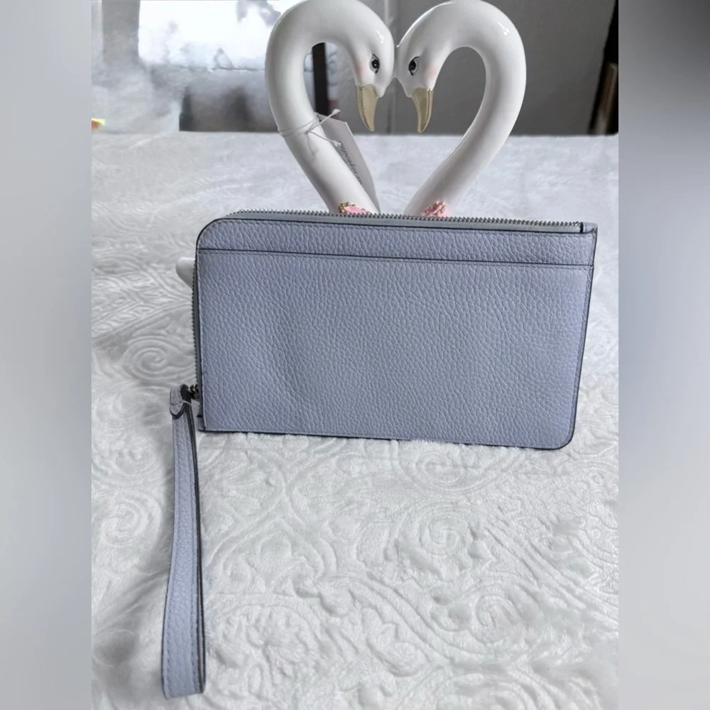 Kate Spade Light Blue Zip Around Wristlet Wallet